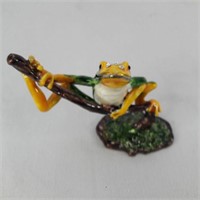 Metal Enamel Frog Figurine