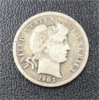 1903-O Barber Silver Dime coin