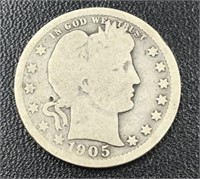 1905-O Barber Silver Quarter Coin