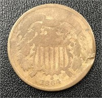 1864 Two Cent Piece coin