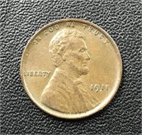 1911 Lincoln Wheat Cent Penny Coin