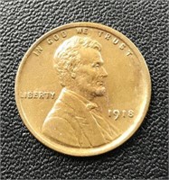 1918 Lincoln Wheat Cent Penny Coin