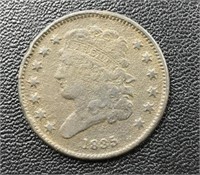 1835 Coronet Liberty Head Half Cent coin