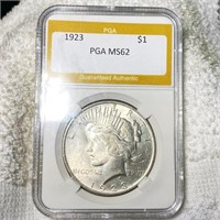 1923 Silver Peace Dollar PGA - MS62