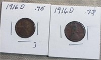 2-1916D Wheat Cents