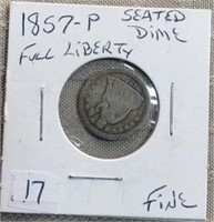 1857 Seated Dime F