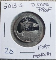 2013S Fort McHenry Quarter Deep Cameo Proof