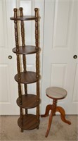 Small Plant Stand with Marble Top