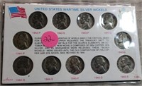 1942-45 Set of 11 War Nickels