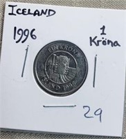 1996 Iceland 1 Krone