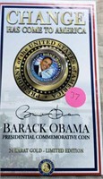 Barack Obama 24KT Gold Commerative Coin