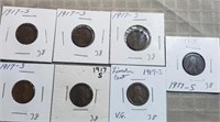 7-1917S  Wheat Cents