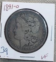 1891O Morgan Dollar VF