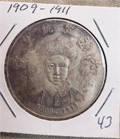 1909-1911 Chinese Silver Dollar