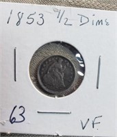 1853 Half Dime VF