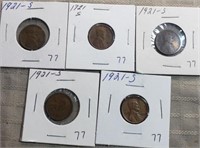 5-1921S  Wheat Cents