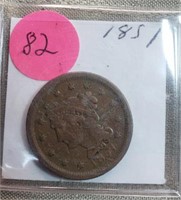 1851 Large One Cent