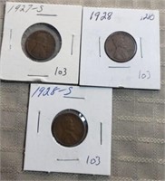1927S, 28,28S  Wheat Cents