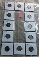 1923-25 Page of 12 Buffalo Nickels