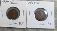 2-1934D  Wheat Cents