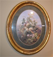 Framed Oval Decorative Print