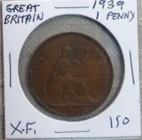 1939 Great Britian Large One Cent VG
