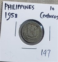 1958 Philippines 10 Centavos