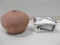 3" Diameter Acoma Pot & Trinket Box Signed