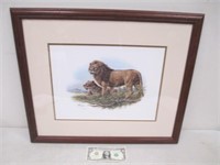 Don Balke S/N Lions Framed Matted Lithograph