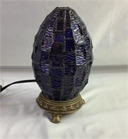 9" stained  Glass egg lamp
