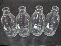 Four 1000ml Vintage Glass Medical Bottles