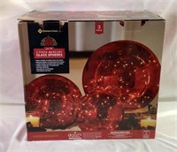 New in package three piece mercury glass spheres