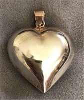 Jewelry: Sterling Silver Puffed Heart Pendant