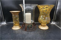 Mosaic & Glass Candle Holders