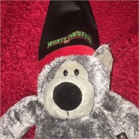 Harley Davidson grey teddy bear with blk hat