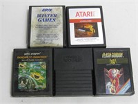 Five Assorted Vtg Atari Game Cartridges Untested