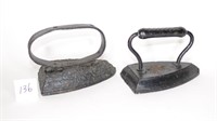 (2) Antique Cast Iron Sad Irons