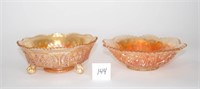 (2) Vintage Marigold Carnival Glass
