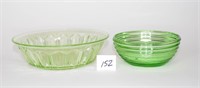 (2)Green Depression Glass Bowls