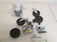 Lot of Large Diameter Casters & Hardware