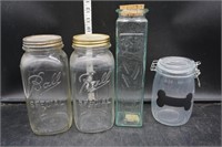 Pasta Container, 2 Ball Jars & More