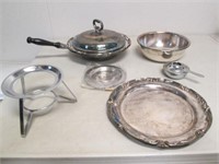 Vintage Silverplate Tray & Covered Chauffing