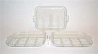 (3) Vintage Indiana Glass Serving Trays