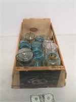 Local P/U Only Wood Crate w/ 11 Vintage Canning