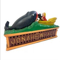 Jonah & the whale mechanical Vintage castiron bank