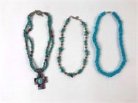 Sterling & Colorful Stone Necklaces