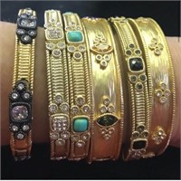 NWT set of STRAVOS costume jewelry hinged bracelet