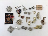 Vintage Pins, Earrings, Fashion Jewelry