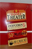 Metal Home Theater Sign 22 Inch Tall