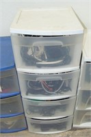4 drawer plastic Organisor full of Cords